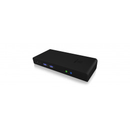 ICY BOX IB-DK2251AC Langallinen USB 3.2 Gen 2 (3.1 Gen 2) Type-A Musta