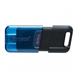 Kingston Technology DataTraveler 80 USB-muisti 64 GB USB Type-C 3.2 Gen 1 (3.1 Gen 1) Musta, Sininen