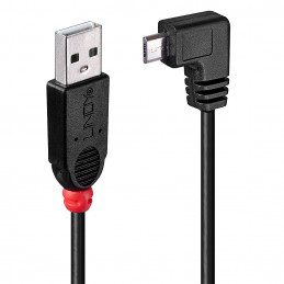 Lindy 31977 USB-kaapeli 2 m USB 2.0 USB A Micro-USB B Musta