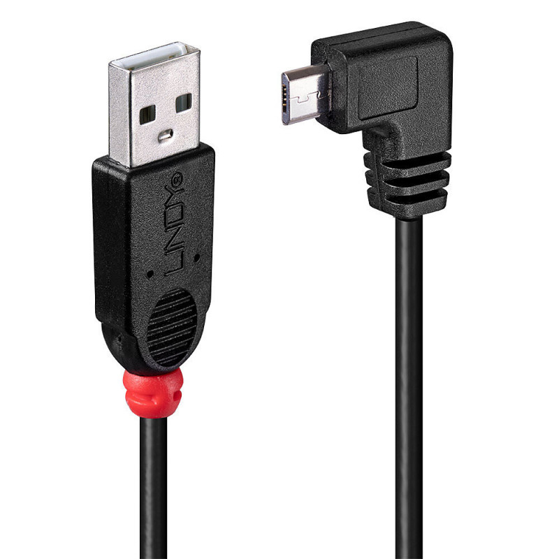 Lindy 31977 USB-kaapeli 2 m USB 2.0 USB A Micro-USB B Musta