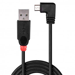 Lindy 31977 USB-kaapeli 2 m USB 2.0 USB A Micro-USB B Musta