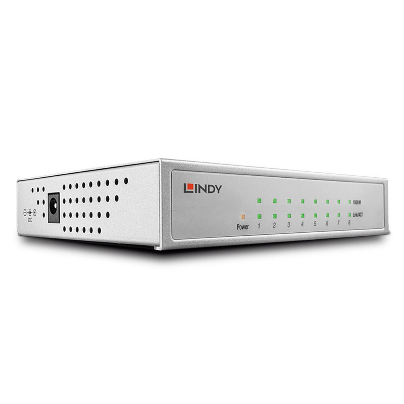 Lindy 25045 verkkokytkin Hallittu Gigabit Ethernet (10 100 1000) Power over Ethernet -tuki Hopea