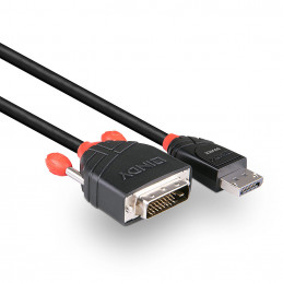 Lindy 41493 videokaapeli-adapteri 5 m DVI-D DisplayPort Musta