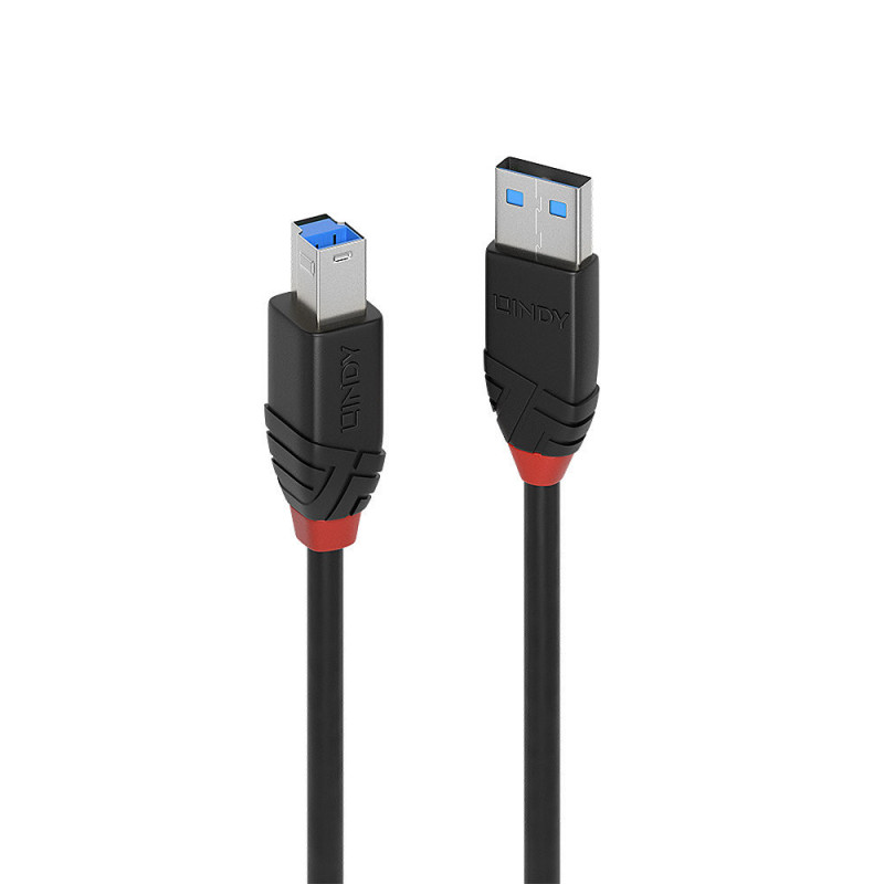 Lindy 43227 USB-kaapeli 10 m USB 3.2 Gen 1 (3.1 Gen 1) USB A USB B Musta