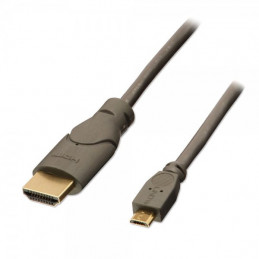 Lindy 0.5m HDMI - USB 2.0 Micro B M M 0,5 m Micro USB Musta, Antrasiitti