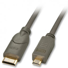 Lindy 0.5m HDMI HDMI-kaapeli 0,5 m HDMI Type C (Mini) HDMI-tyyppi D (mikro) Musta