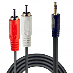 Lindy 35683 audiokaapeli 5 m 2 x RCA 3.5mm Musta