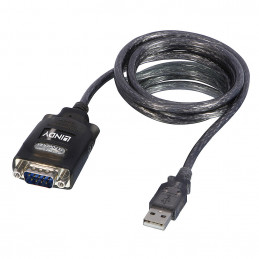 Lindy 42686 sarjakaapeli Musta 1,1 m USB A-tyyppi DB-9