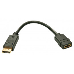 Lindy 41005 videokaapeli-adapteri 0,15 m DisplayPort HDMI Musta