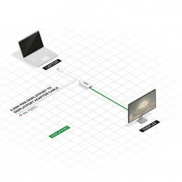 Lindy 41021 DisplayPort-kaapeli 0,15 m Mini DisplayPort Valkoinen