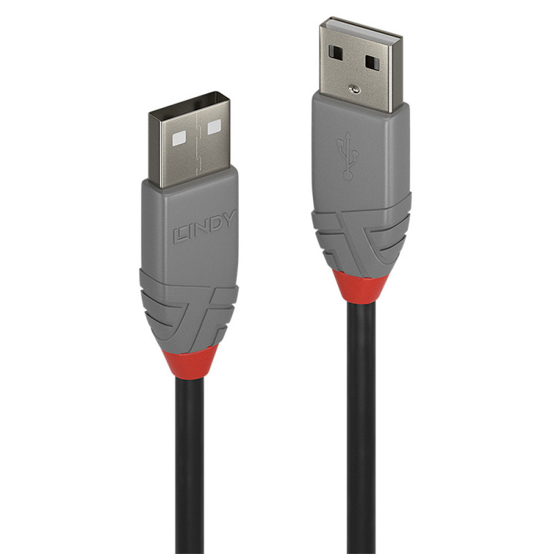 Lindy 36694 USB-kaapeli 3 m USB 2.0 USB A Musta, Harmaa