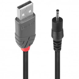 Lindy 70265 virtajohto Musta 1,5 m USB A EIAJ-01 (2.5 mm, 0.7 mm)