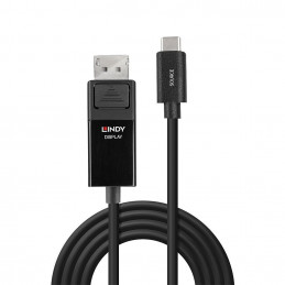 Lindy 43341 videokaapeli-adapteri 1 m USB Type-C DisplayPort Musta