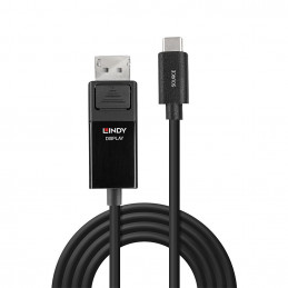 Lindy 43343 videokaapeli-adapteri 3 m USB Type-C DisplayPort Musta
