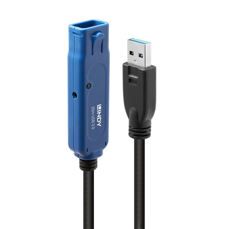 Lindy 43361 USB-kaapeli 20 m USB 3.2 Gen 1 (3.1 Gen 1) USB A Musta