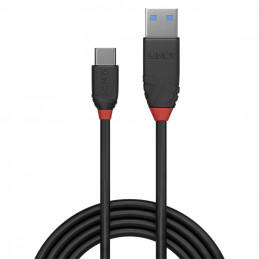 Lindy 36915 USB-kaapeli 0,5 m USB 3.2 Gen 1 (3.1 Gen 1) USB A USB C Musta