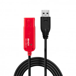 Lindy 42923 USB-kaapeli 30 m USB 2.0 USB A Musta, Punainen