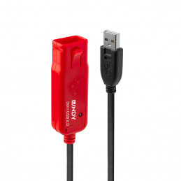 Lindy 42923 USB-kaapeli 30 m USB 2.0 USB A Musta, Punainen