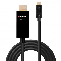 Lindy 43293 videokaapeli-adapteri 3 m USB Type-C HDMI-tyyppi A (vakio) Musta