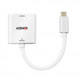 Lindy 43338 videokaapeli-adapteri 0,1 m USB Type-C DVI Valkoinen