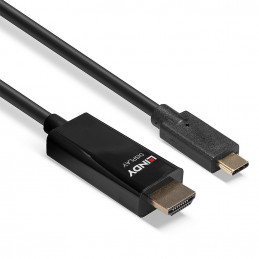 Lindy 43315 videokaapeli-adapteri 5 m USB Type-C HDMI-tyyppi A (vakio) Musta