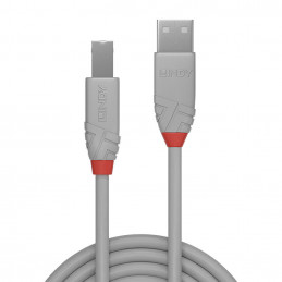 Lindy 36684 USB-kaapeli 3 m USB 2.0 USB A USB B Harmaa