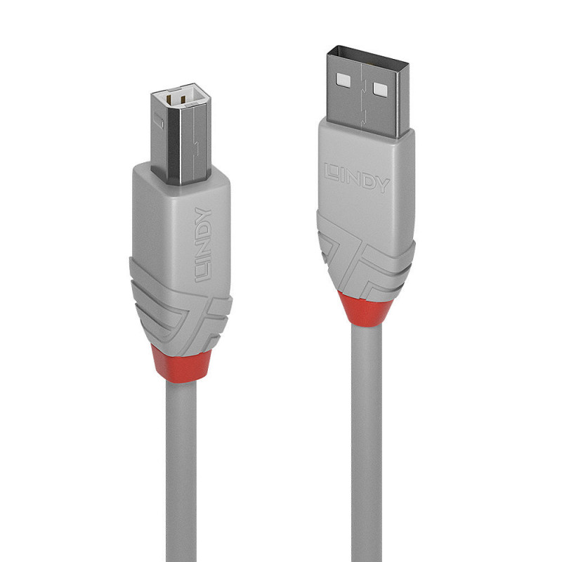 Lindy 36682 USB-kaapeli 1 m USB 2.0 USB A USB B Harmaa