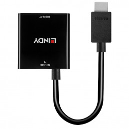 Lindy 38291 videokaapeli-adapteri 0,1 m HDMI-tyyppi A (vakio) VGA (D-Sub) Musta