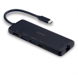 Lindy 43358 kannettavien tietokoneiden telakka ja porttitoistin Langallinen USB 3.2 Gen 1 (3.1 Gen 1) Type-C Musta