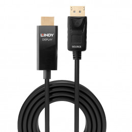 Lindy 40924 videokaapeli-adapteri 0,5 m DisplayPort HDMI-tyyppi A (vakio) Musta