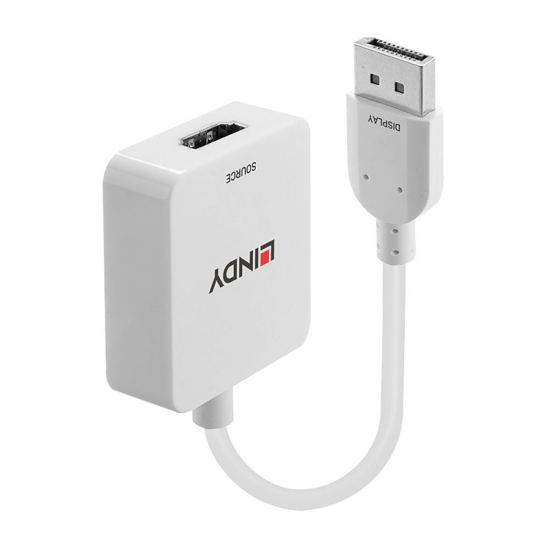 Lindy 38303 videokaapeli-adapteri 0,095 m HDMI-tyyppi A (vakio) DisplayPort Valkoinen