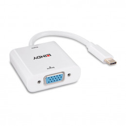 Lindy 43355 videokaapeli-adapteri USB Type-C VGA (D-Sub) Valkoinen