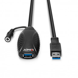 Lindy 43156 USB-kaapeli 10 m USB 3.2 Gen 1 (3.1 Gen 1) USB A Musta