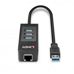 Lindy 43176 keskitin USB 3.2 Gen 1 (3.1 Gen 1) Type-A 5000 Mbit s Musta
