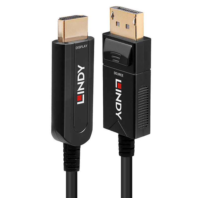 Lindy 38490 videokaapeli-adapteri 10 m DisplayPort HDMI-tyyppi A (vakio) Musta