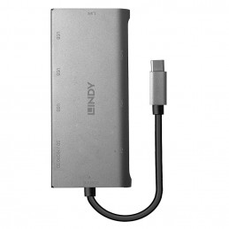 Lindy 43278 keskitin USB 3.2 Gen 1 (3.1 Gen 1) Type-C 5000 Mbit s Harmaa