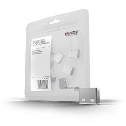 Lindy 40464 portin lukitsin USB A-tyyppi Valkoinen Akryylinitriilibutadieenistyreeni (ABS) 10 kpl