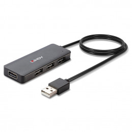 Lindy 42986 keskitin USB 2.0 480 Mbit s Musta