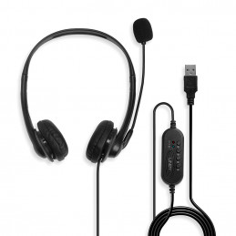 Lindy 42870 kuulokkeet ja kuulokemikrofoni Langallinen Pääpanta Puhelut Musiikki USB A-tyyppi Musta