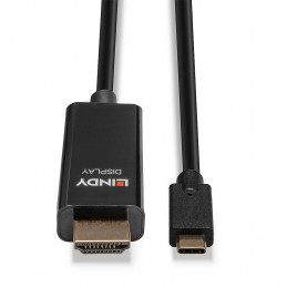Lindy 43317 videokaapeli-adapteri 10 m USB Type-C HDMI-tyyppi A (vakio) Musta