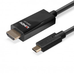 Lindy 43317 videokaapeli-adapteri 10 m USB Type-C HDMI-tyyppi A (vakio) Musta