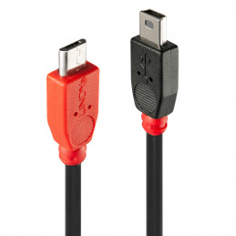 Lindy 31717 USB-kaapeli 0,5 m USB 2.0 Mini-USB B Micro-USB B Musta, Punainen