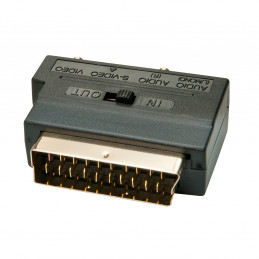 Lindy 35628 videokaapeli-adapteri SCART (21-pin) 3 x RCA + S-Video Musta