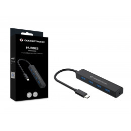 Conceptronic CTC4USB3 keskitin USB 3.2 Gen 1 (3.1 Gen 1) Type-C 5000 Mbit s Musta