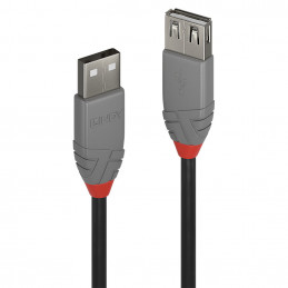 Lindy 36700 USB-kaapeli 0,2 m USB 2.0 USB A Musta, Harmaa