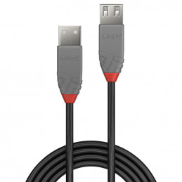 Lindy 36700 USB-kaapeli 0,2 m USB 2.0 USB A Musta, Harmaa