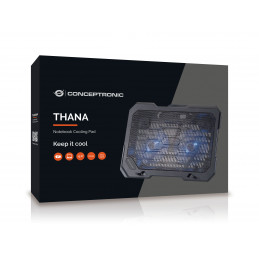 Conceptronic THANA01B kannettavan tietokoneen jäähdytysalusta 39,6 cm (15.6") Musta