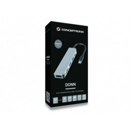 Conceptronic DONN02G keskitin USB 3.2 Gen 1 (3.1 Gen 1) Type-C 5000 Mbit s Alumiini