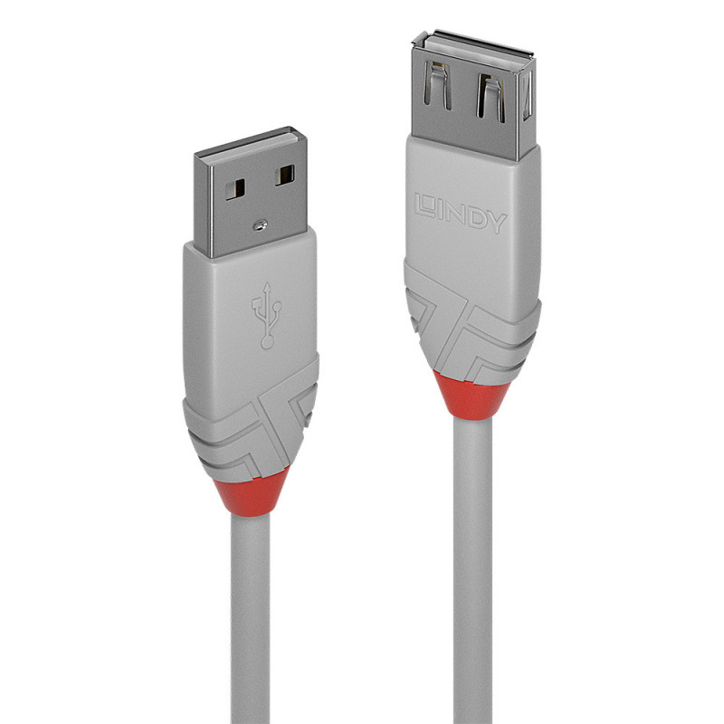 Lindy 36711 USB-kaapeli 0,5 m USB 2.0 USB A Harmaa