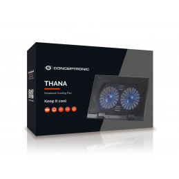 Conceptronic THANA02B kannettavan tietokoneen jäähdytysalusta 43,2 cm (17") Musta